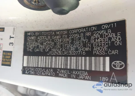 2012 Toyota Prius V Five z USA, uszkodzony, nr VIN JTDZN3EUXC3027716